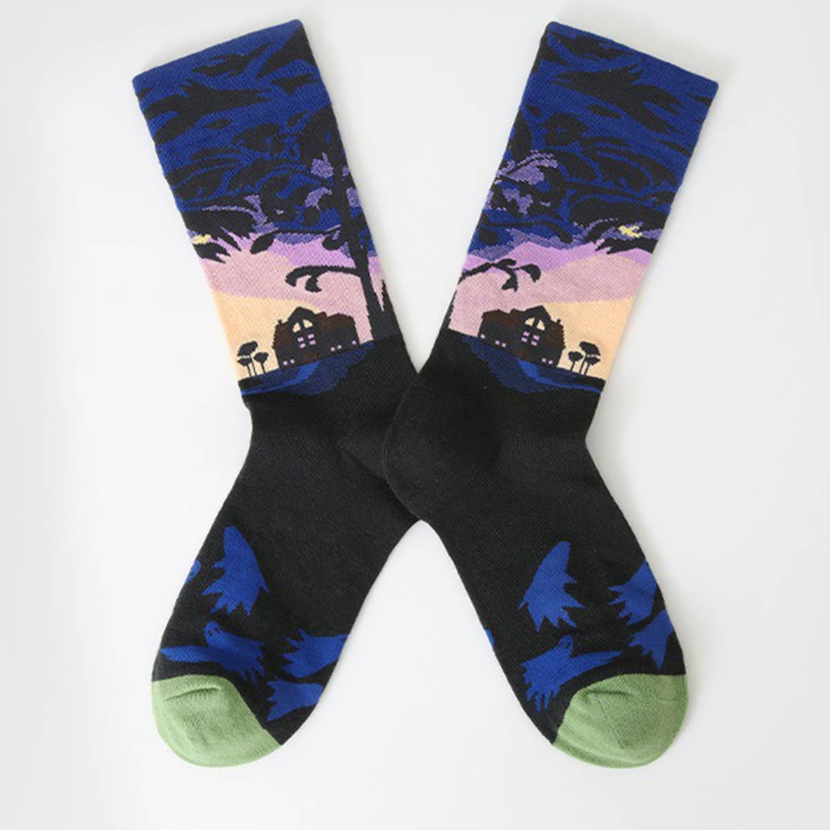 FUN SOCKS COLORFUL PATTERNED ART SOCKS_CWMS0186