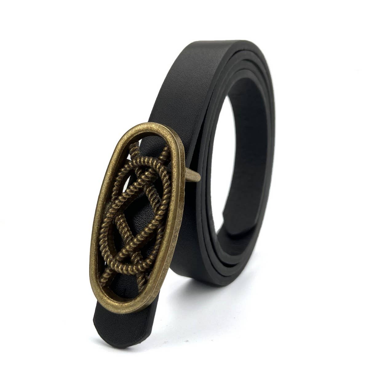 Women Retro Copper Snap Fastener Waist Belt_Cwabe0182