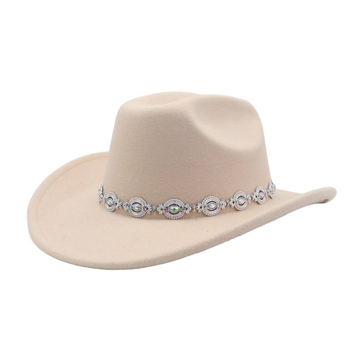 MEN WOMEN ETHNIC WOOL COWBOY FEDORA JAZZ HAT_CWAH04459