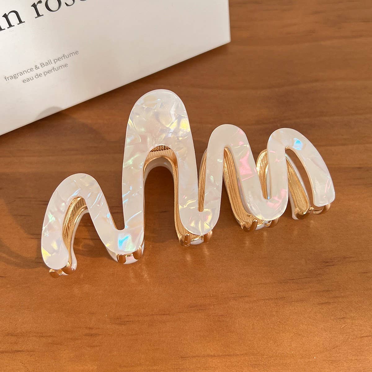 ELEGANT WAVE METAL CLAW LARGE SWEET HAIR CLIP_CWAHA6012