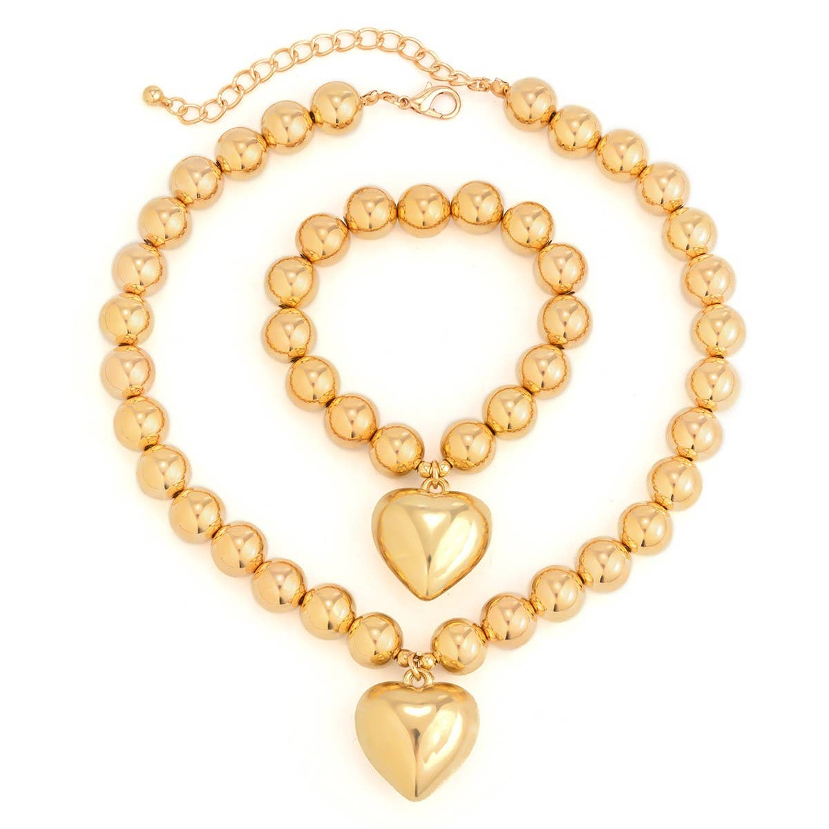 IMITATION PEARL HEART SHAPED PENDANT NECKLACE_CWAJE1166