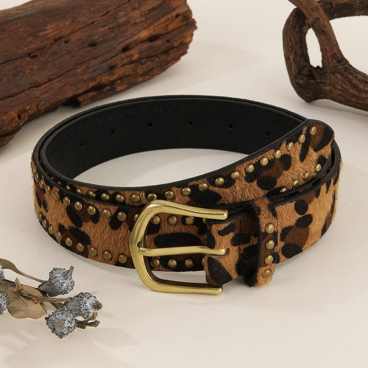 LEOPARD PRINT INLAID CLAW NAIL FASHION BELT_CWMM3931
