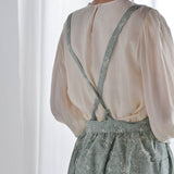 EXTENDED FLORAL PRINT LINEN APRONS WITH POCKETS_CWMM3304