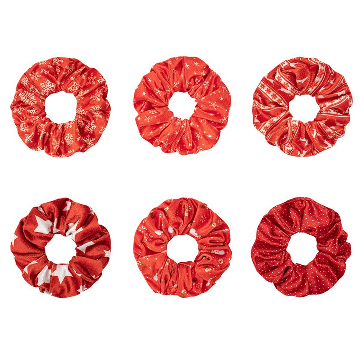 RED CHRISTMAS SERIES HAIR SCRUNCHIES_CWAHA1958