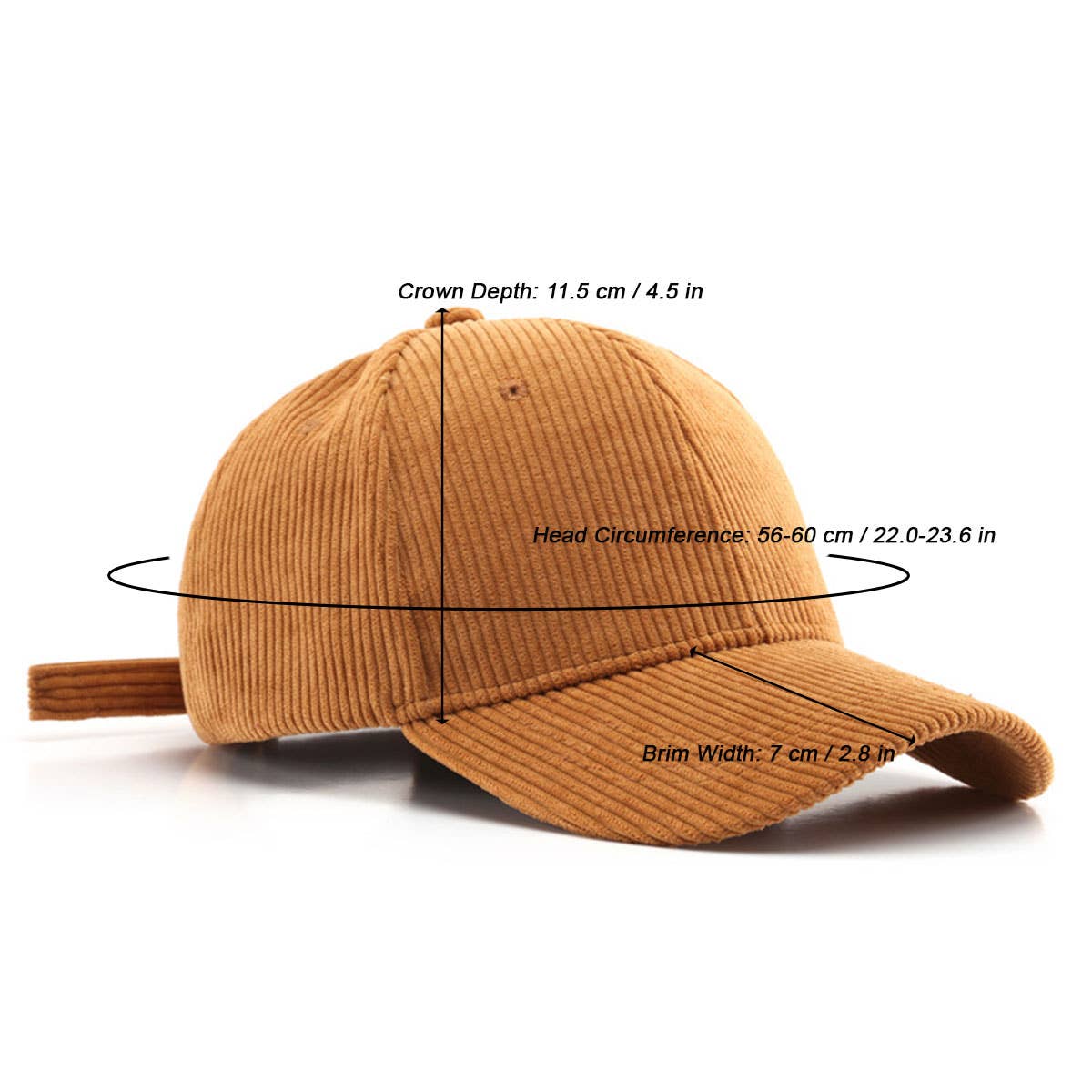 CORDUROY BASEBALL CAP UNISEX WINTER WARM OUTDOOR_CWAH0517