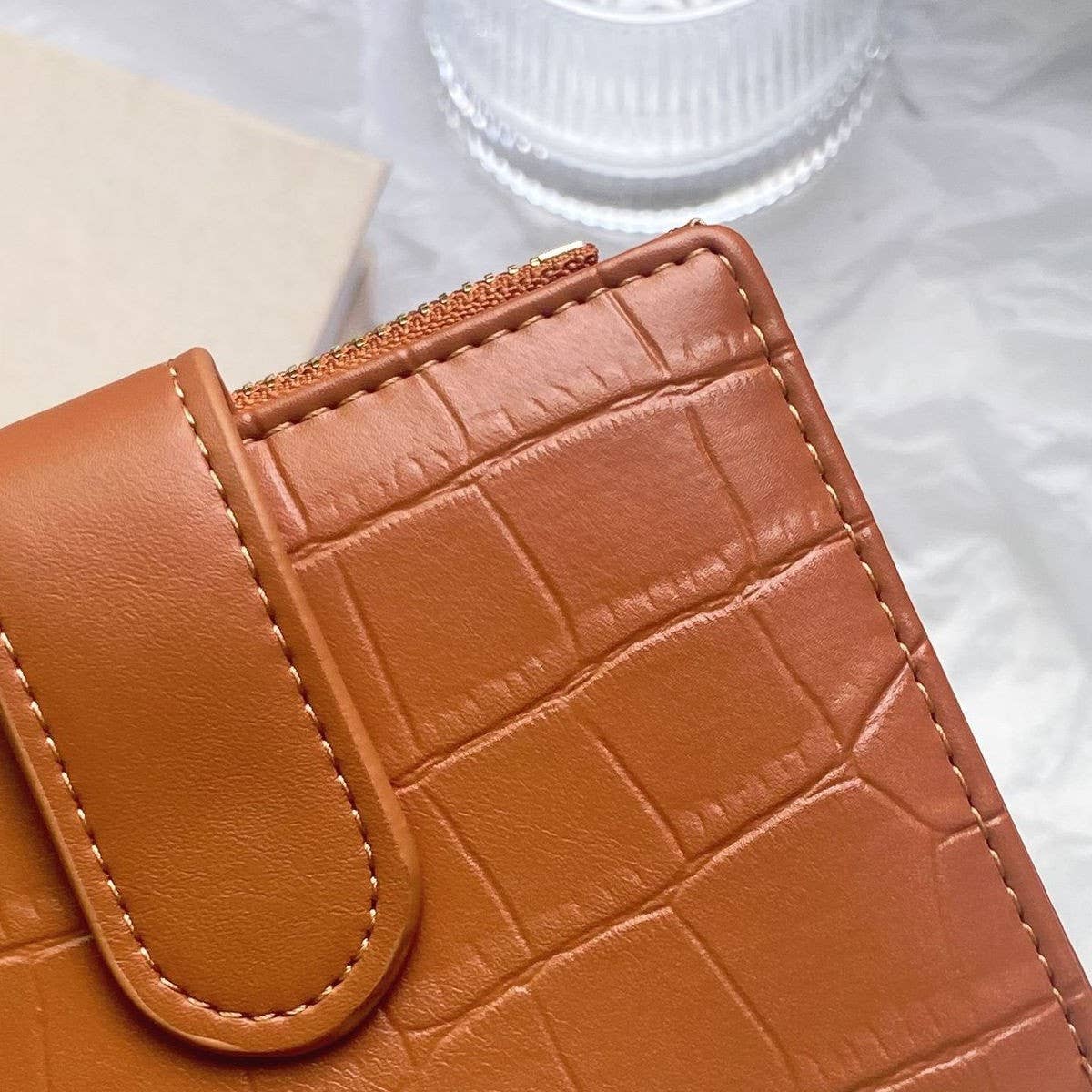Minimalist Croc Pu Mini Zipper Wallet_Cwab06266