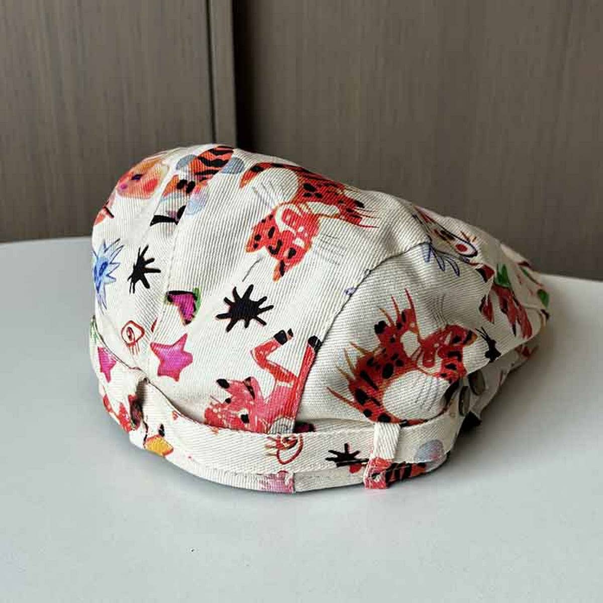 RETRO FUNNY GRAFFITI FORWARD CAP BERET_CWAB2899