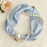 Pearl Magnetic Skinny Silk Neck Scarf_Cwasc03930