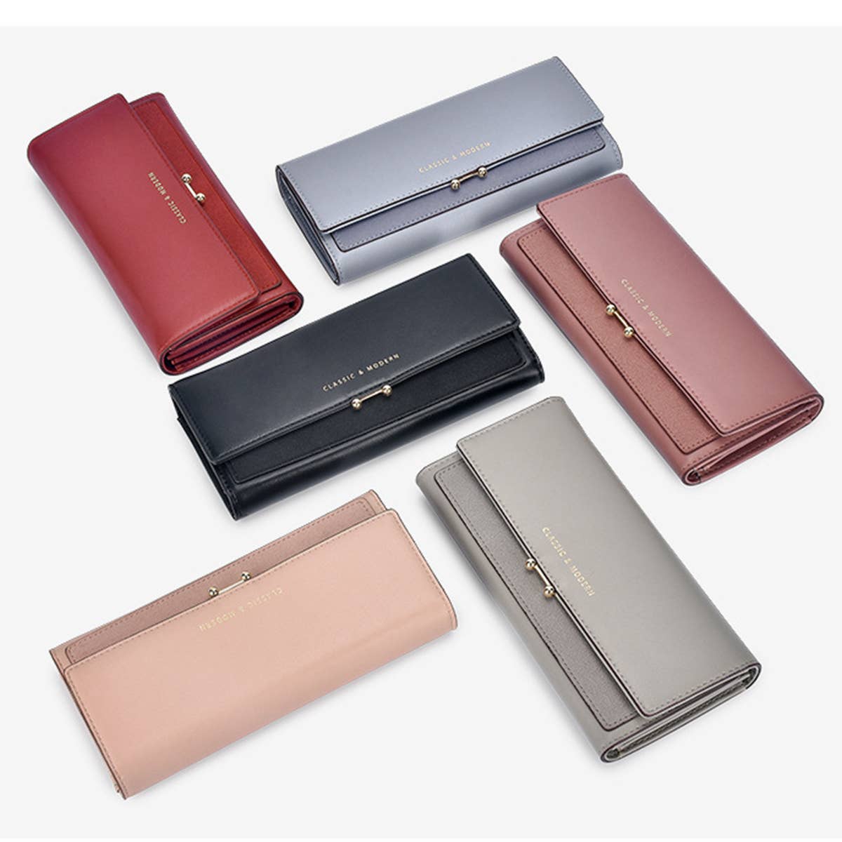 RETRO MULTI POCKET ZIPPER WALLET_CWAB1647