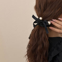 Pearl Decoration Scrunchies Elastic Hair Ties_Cwaha07283
