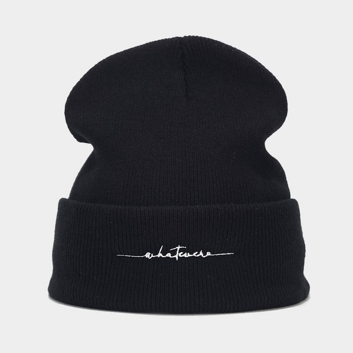 Winter Fashion Letter Embroidery Knitted Hat_Cwah2123