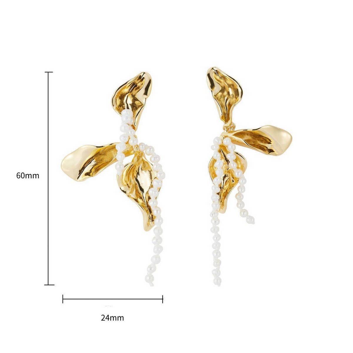 LRREGULAR PETAL PEARL GEOMETRIC EARRINGS_CWAJE5119
