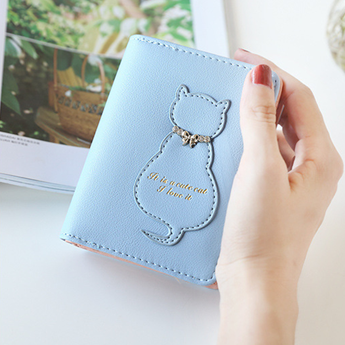 Cute Cat Tassel Zipper Wallet For Girls_Cwab06194