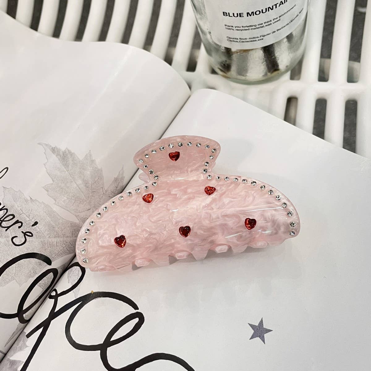 Valentine Heart Acrylic Hair Claw Clip Cute Style
