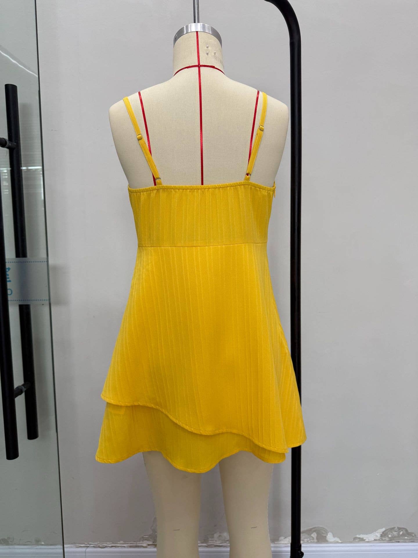 Solid Color Holiday Dress With A Bow On The Chest