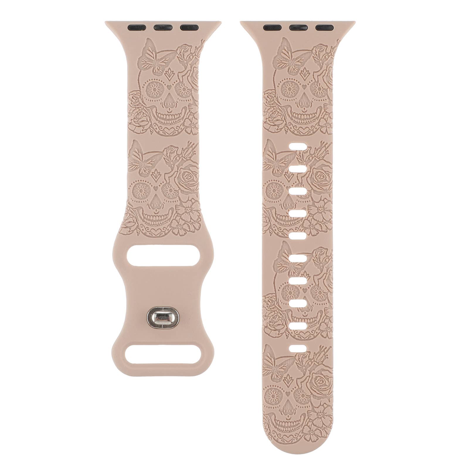 ENGRAVED CHECKERED SILICONE APPLE WATCH9 1 STRAP_CWASC1562