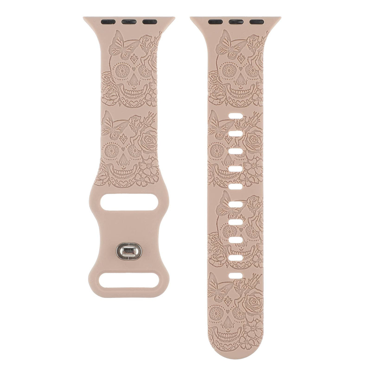 ENGRAVED CHECKERED SILICONE APPLE WATCH9 1 STRAP_CWASC1562
