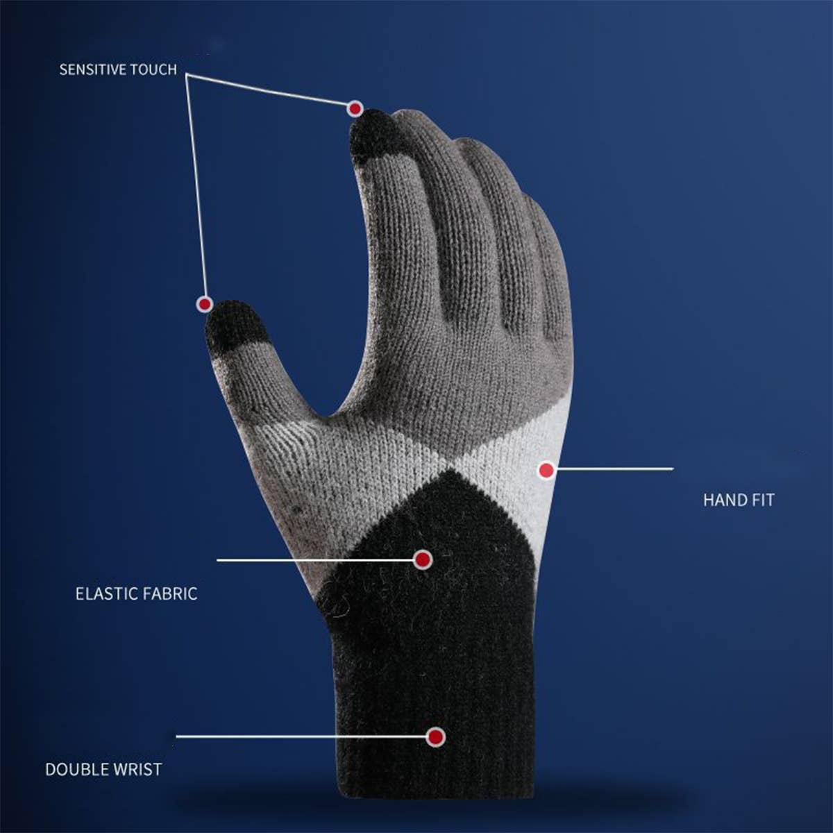 SIMPLE TOUCH SCREEN WARM KNITTED GLOVES_CWAG0032
