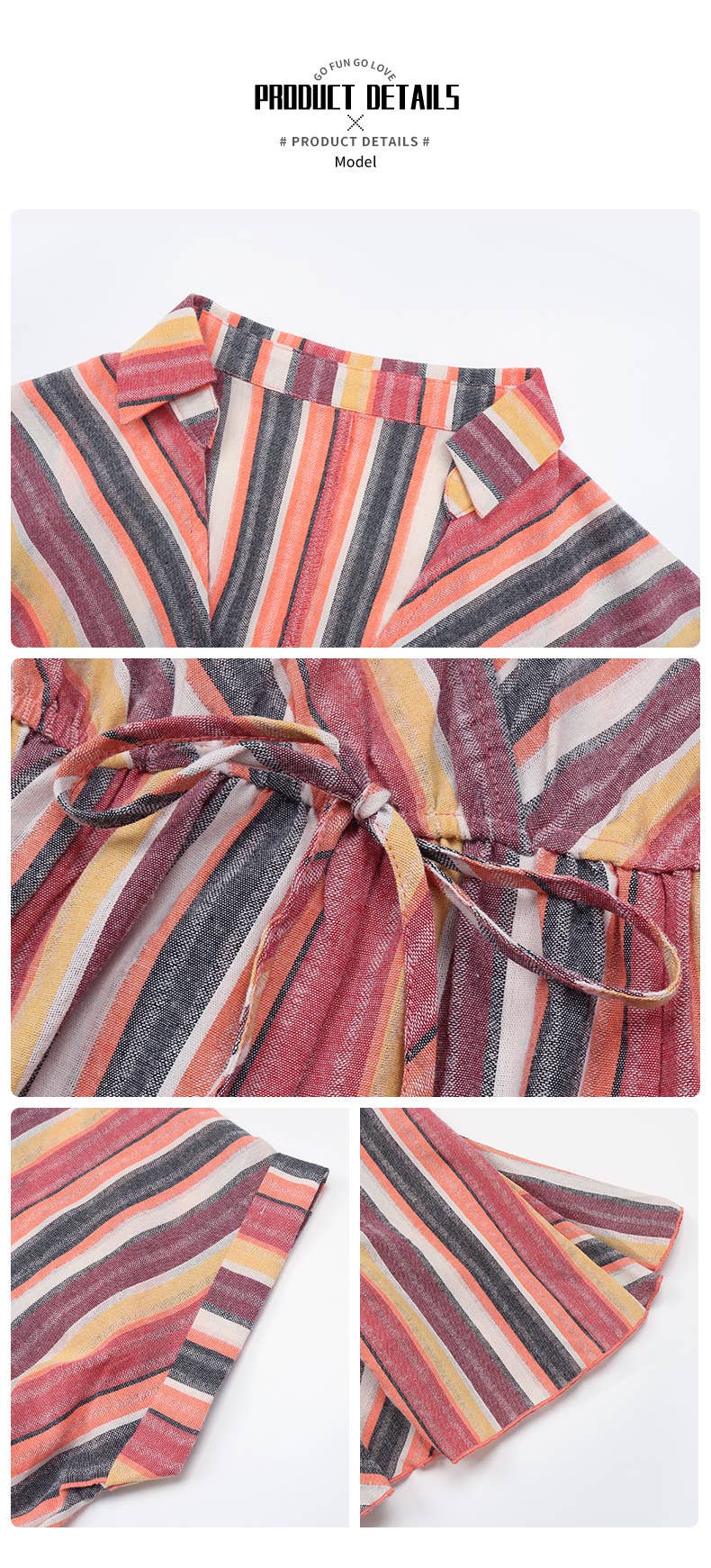 Striped Bat-Sleeve Dress