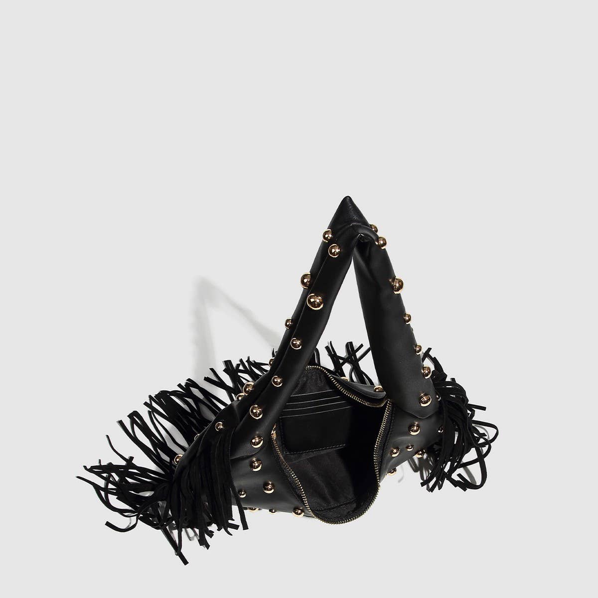 PUNK STUDDED FRINGE SHOULDER BAG FOR WOMEN_CWAB5681
