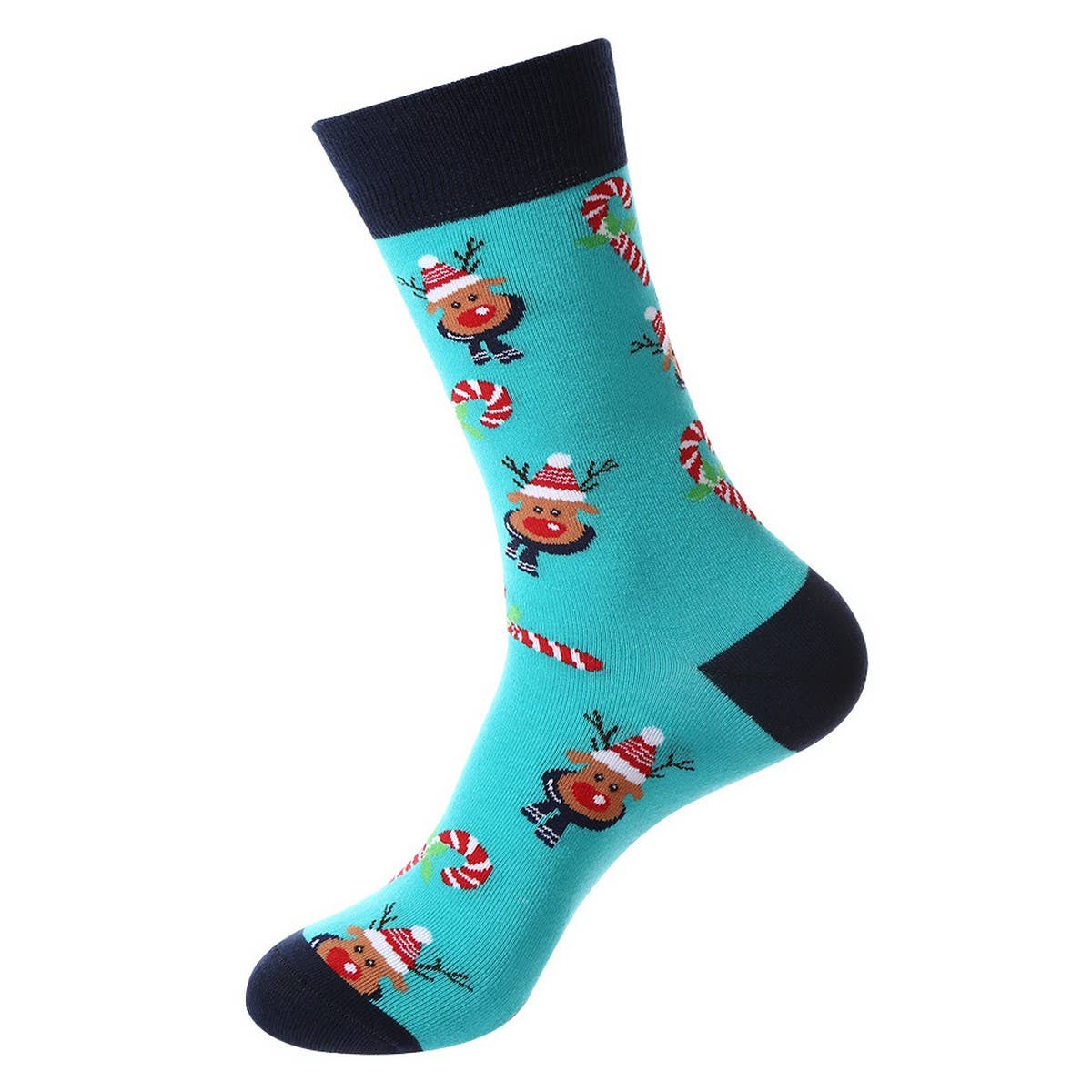 CHRISTMAS ELK SNOWMAN MIDDLE TUBE COTTON SOCKS_CWMS1024