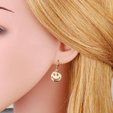 GOLD PLATED SMILEY EXPRESSION PENDANT EARRINGS_CWAJE0994