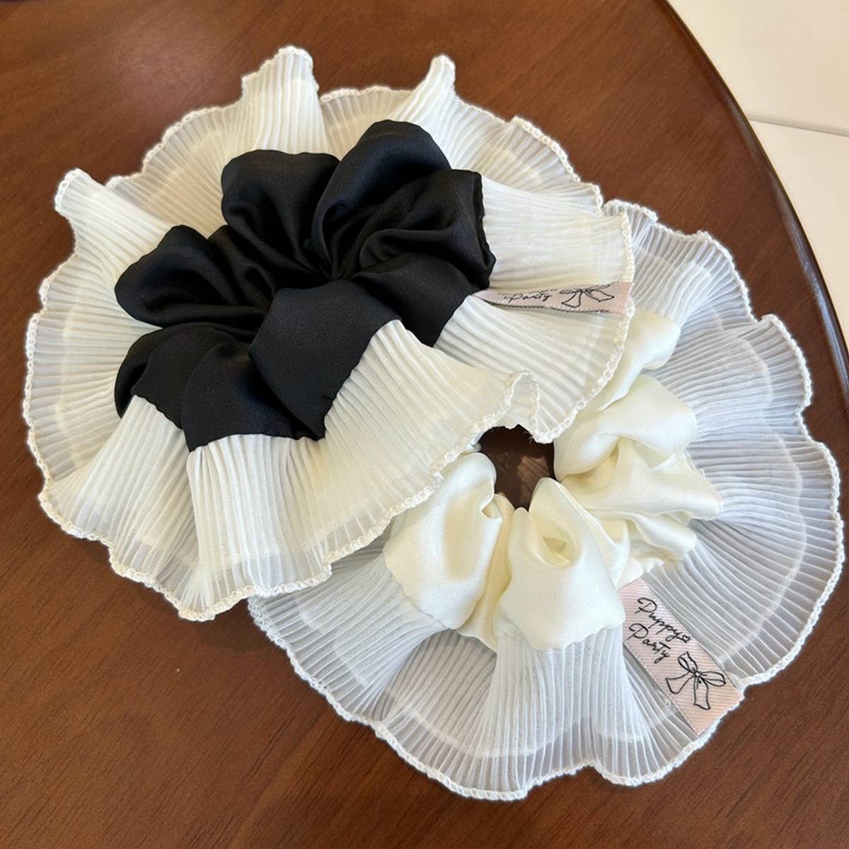 DOUBLE LAYER WIDE PLEATS COLORA HAIRSCRUNCHIES_CWAHA2810