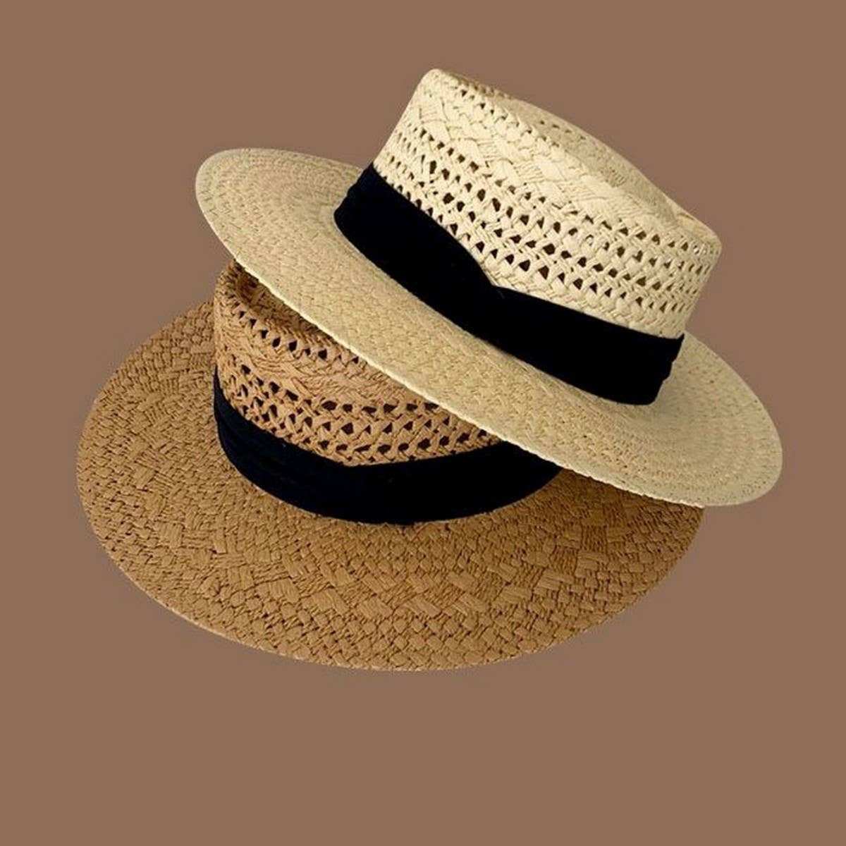 SUMMER BEACH WOVEN STRAW HAT FOR WOMEN_CWAH3403