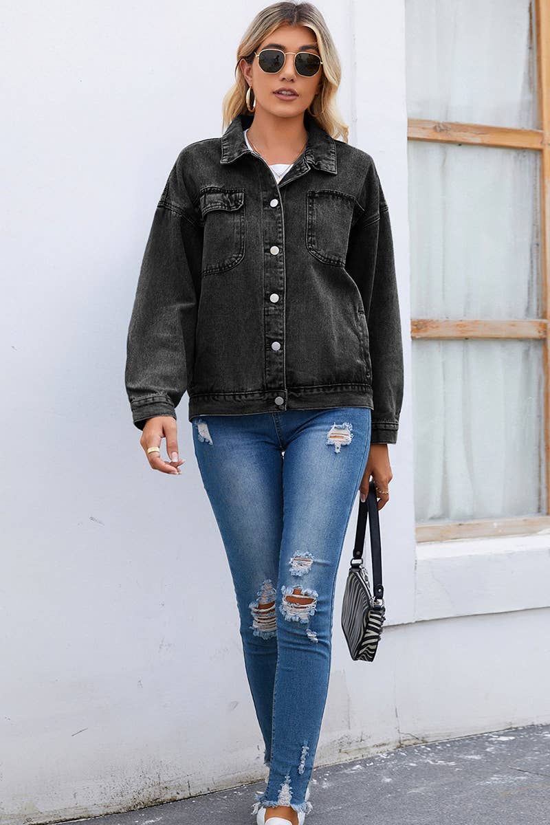 Women Wash Denim Jacket_Cwjj0083