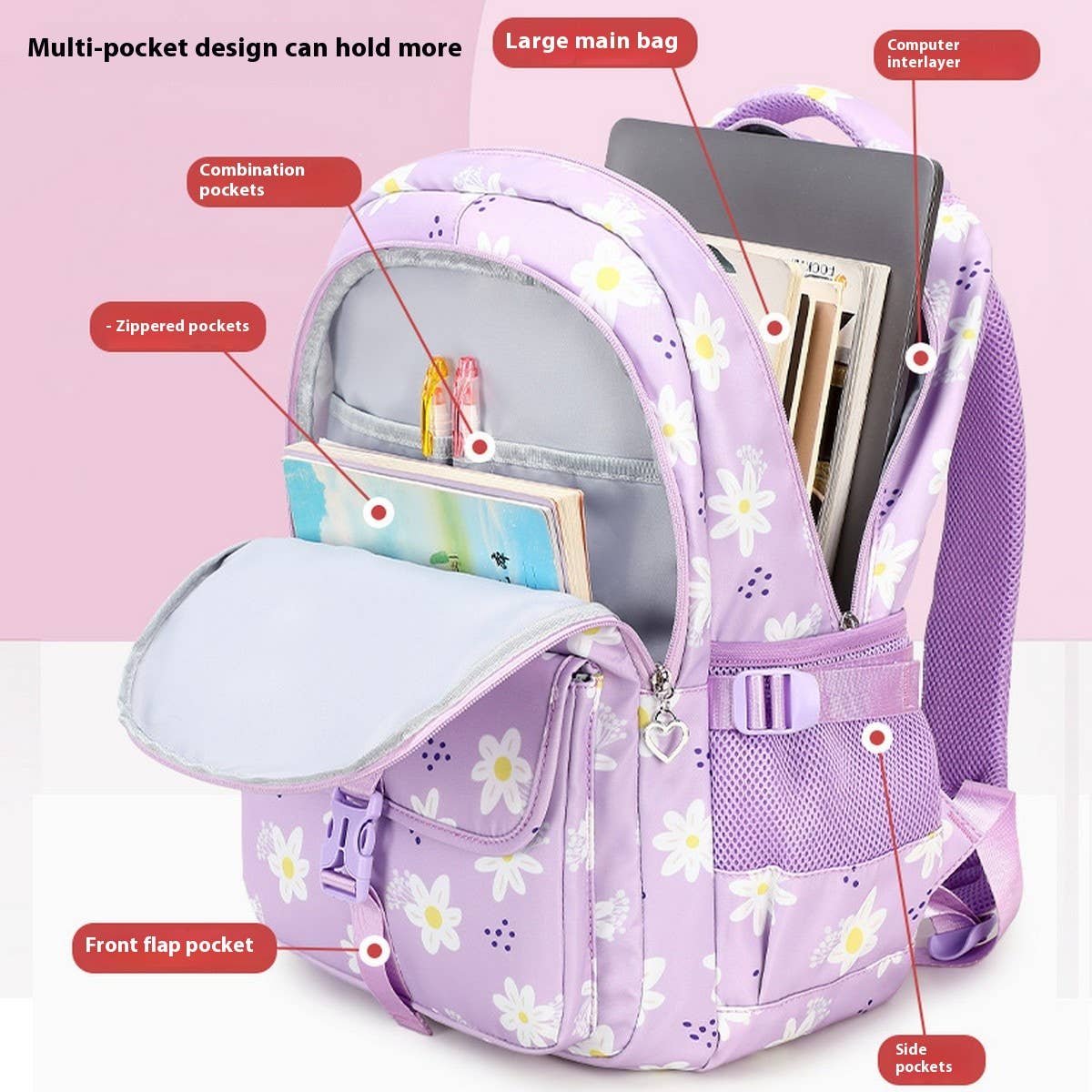 GIRLS LARGE BACKPACKS FOR SCHOOL WATERPROOF_CWAB5382
