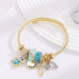 ELEGANT ALLOY COUPLE BRACELET WITH CRYSTAL PENDANT_CWMM8479