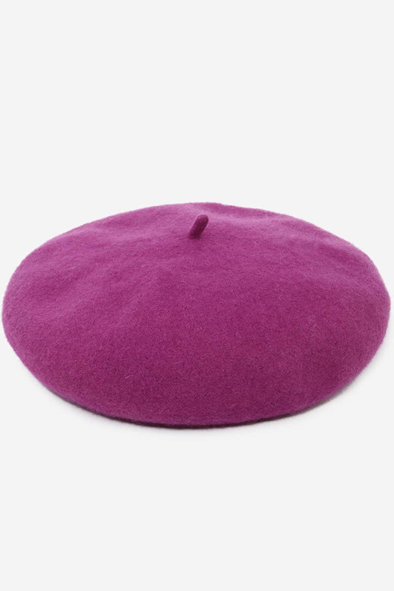 SOLID FUZZY BERET_CWAH0541