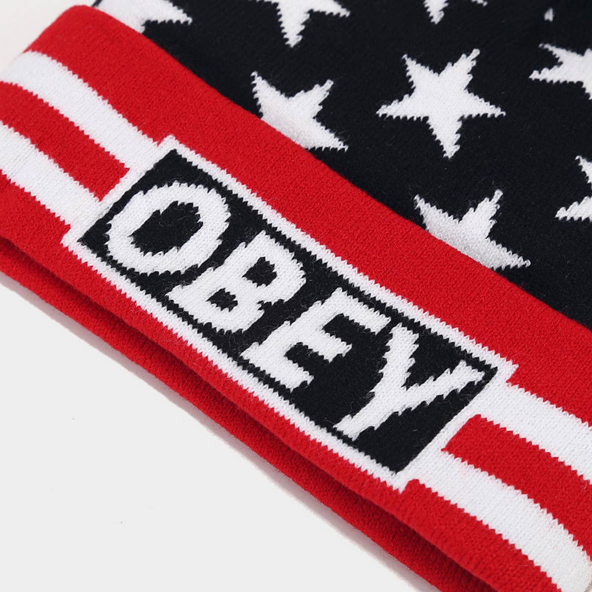 FASHION STRIPED JACQUARD POM POM KNITTED HAT_CWAH1614