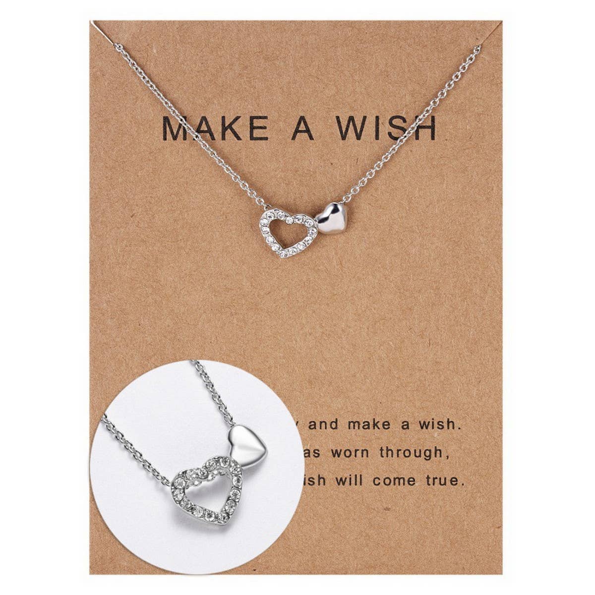 PAPER CARD DIAMOND HOLLOW HEART NECKLACE_CWAJE2437