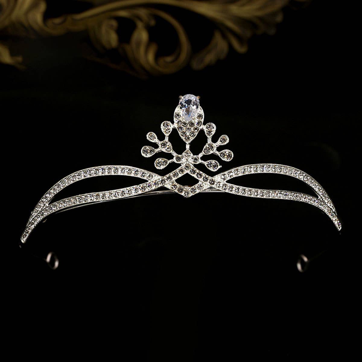CELEBRITY STYLE BRIDAL CROWN WEDDING ACCESSORIES_CWMM2028