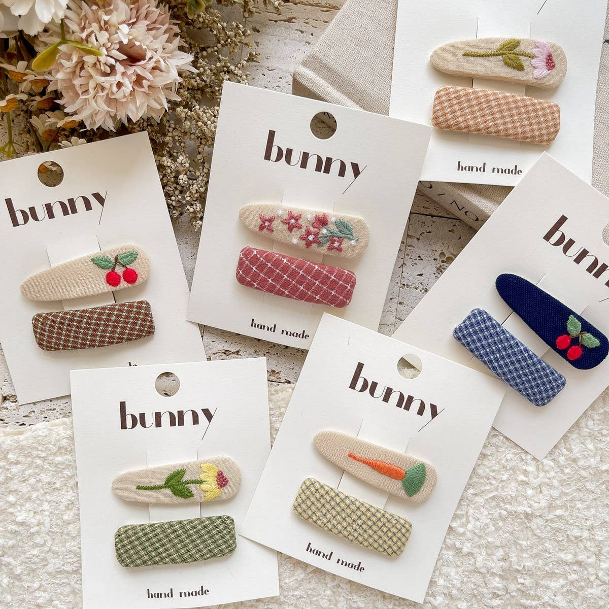 Embroidered Fruit Floral Bb Clips_Cwaha08424