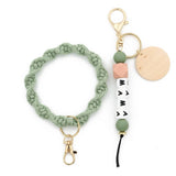 MAMA LETTER BRAIDED SILICONE BEAD KEYCHAIN_CWMM6880