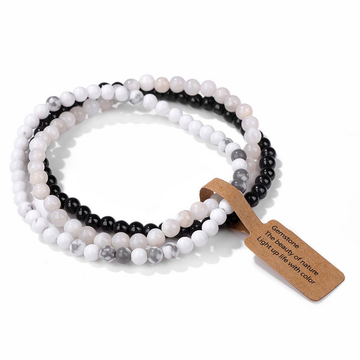 Cwaje4295_Natural Stone Beads Vintage Bracelet