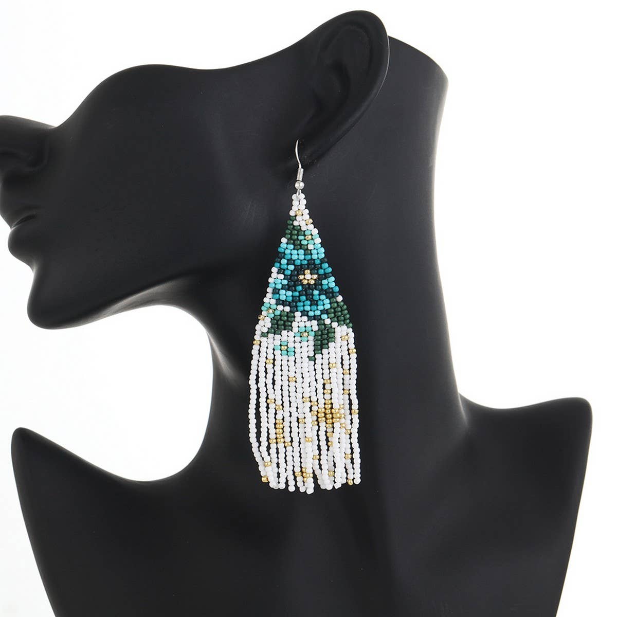 STARRY FLOWER HAND WOVEN TASSEL EARRINGS_CWAJE1965