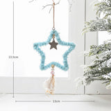 FIVE POINTED STAR PLUSH FEATHER XMAS HANGING DECOR_CWMM9797