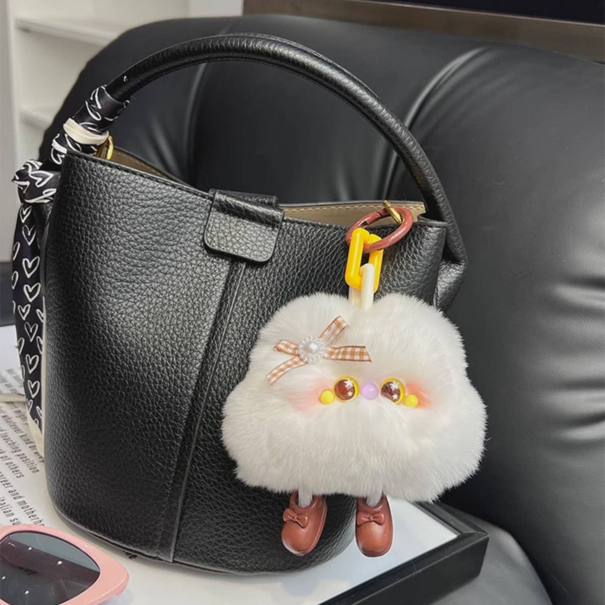 CUTE PLUSH CLOUD CAR KEYCHAIN BAG PENDANT_CWMM2585