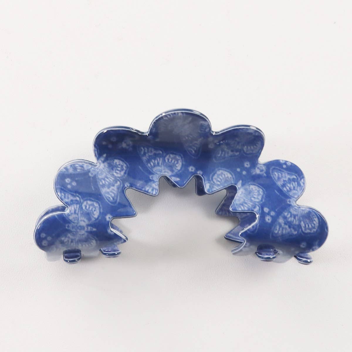 Cwaha1400_Simple Wave Hair Claw Clip  Blue Set