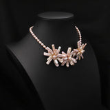 NATURAL PEARL PINK PURPLE FLOWER NECKLACE_CWAJE3828