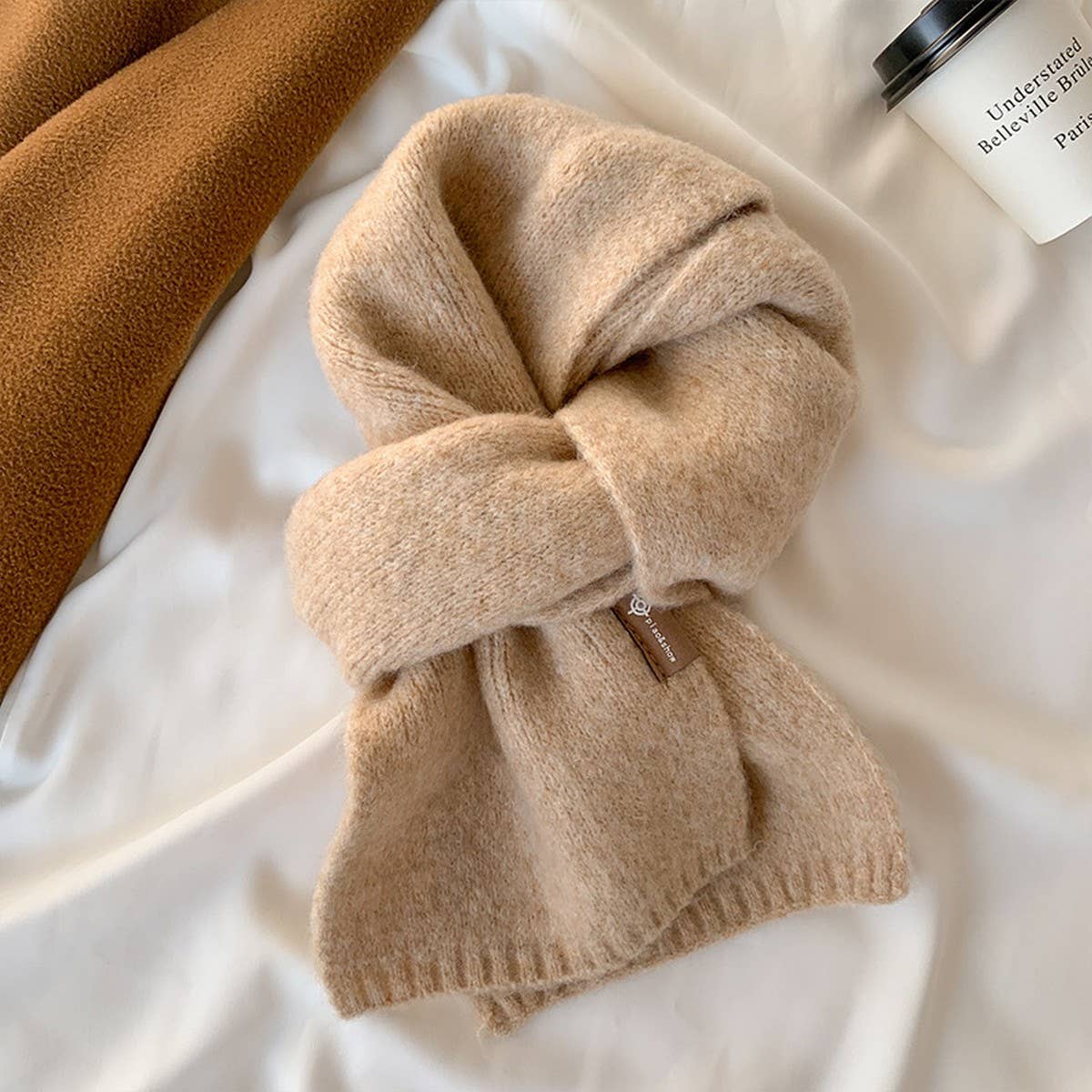 CUTE KNIT SCARF UNISEX SOLID COLOR NECK WARMER_CWASC1509