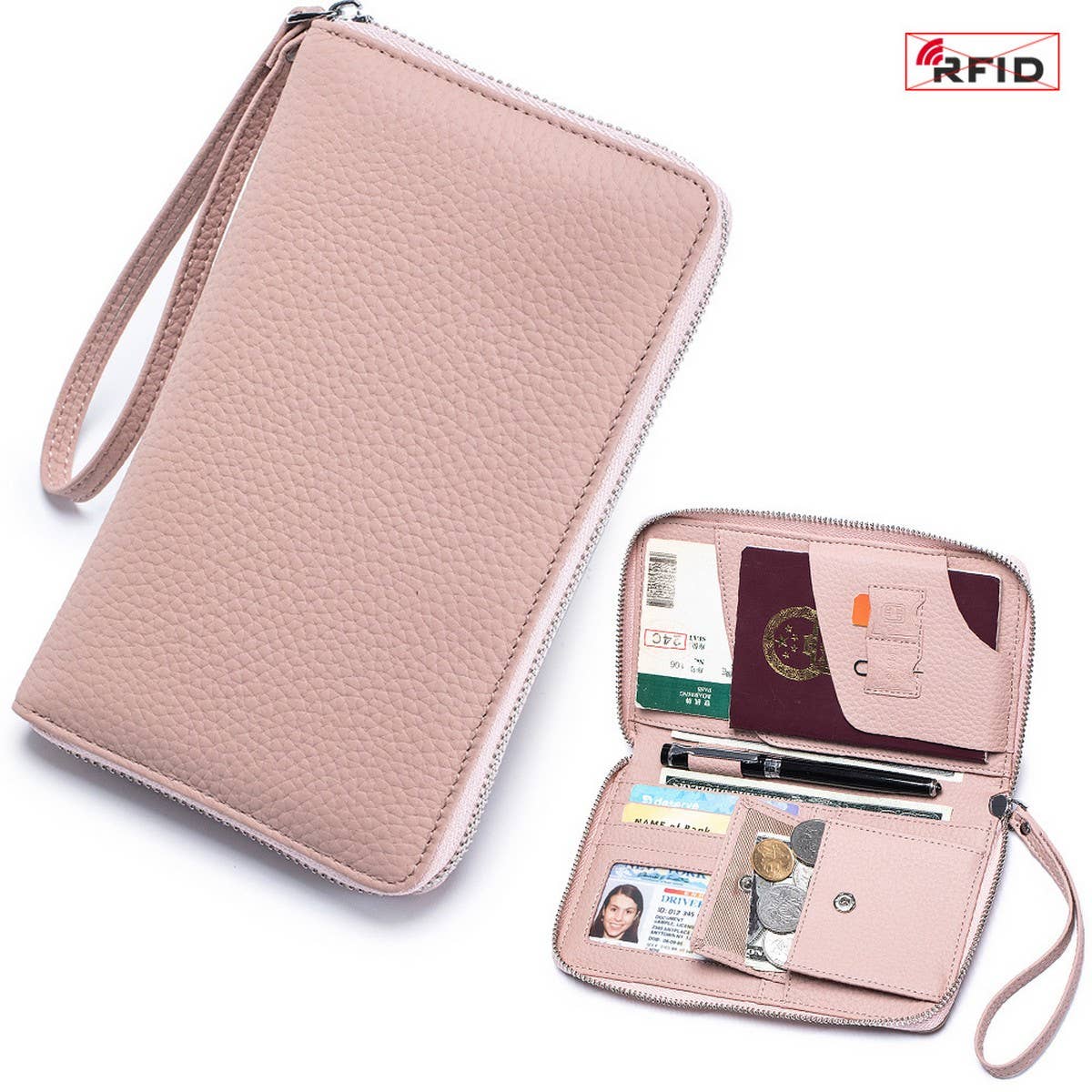 ANTI THEFT MULTIFUNCTIONAL LONG LEATHER WALLET_CWAB3734