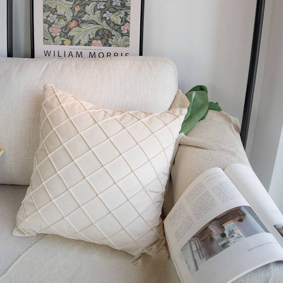 LUXURY WHITE GREEN SOFA PILLOW COVER MODERN CUSHION_CWMM7707