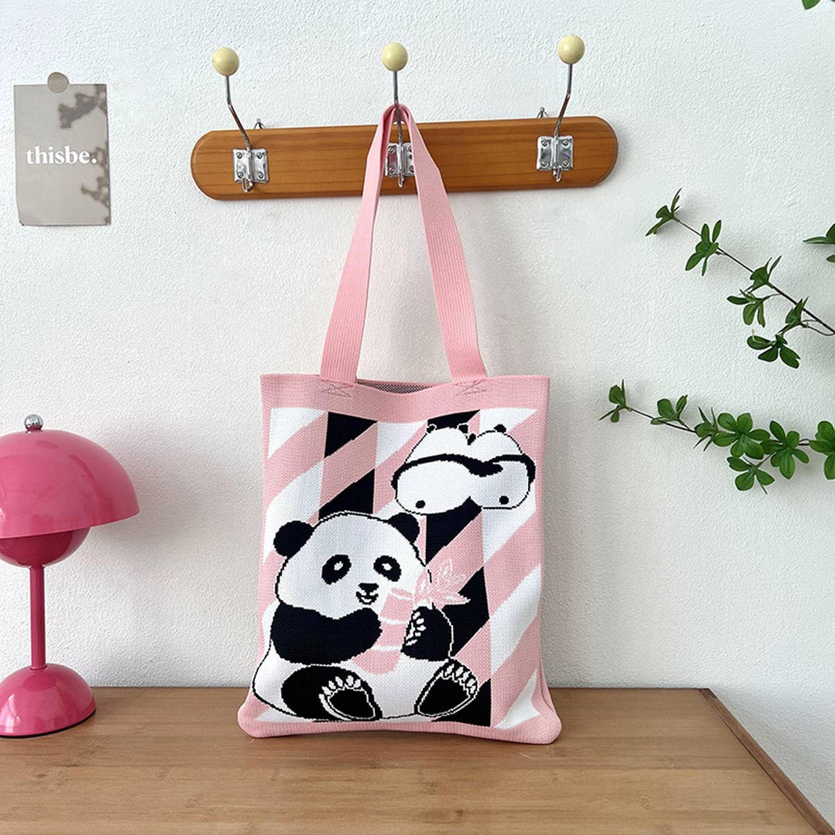 Casual New Style Panda Bag Knitted Handbag_Cwab3222