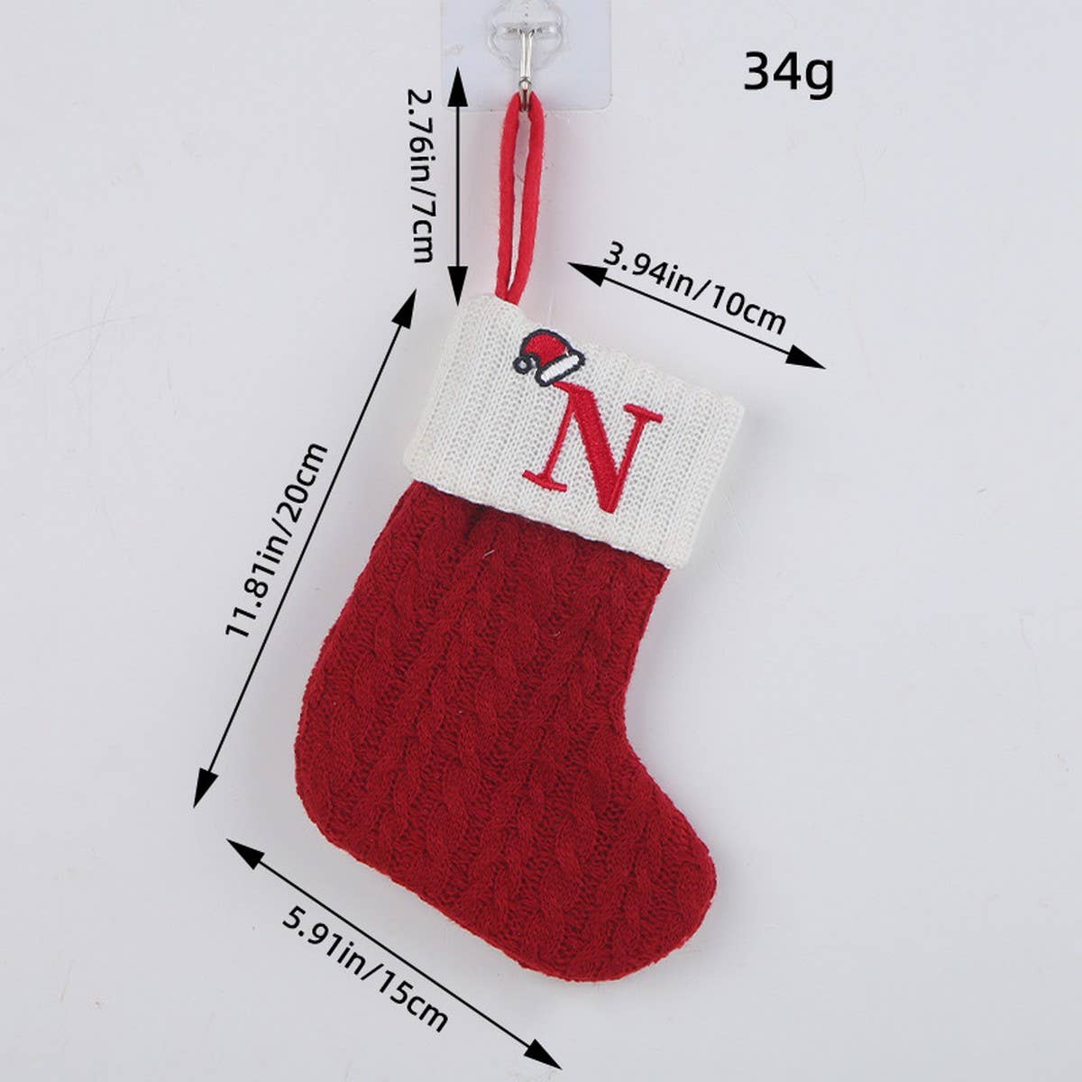 CLASSIC RED LETTER WOOL KNITTED CHRISTMAS SOCKS_CWMS1434