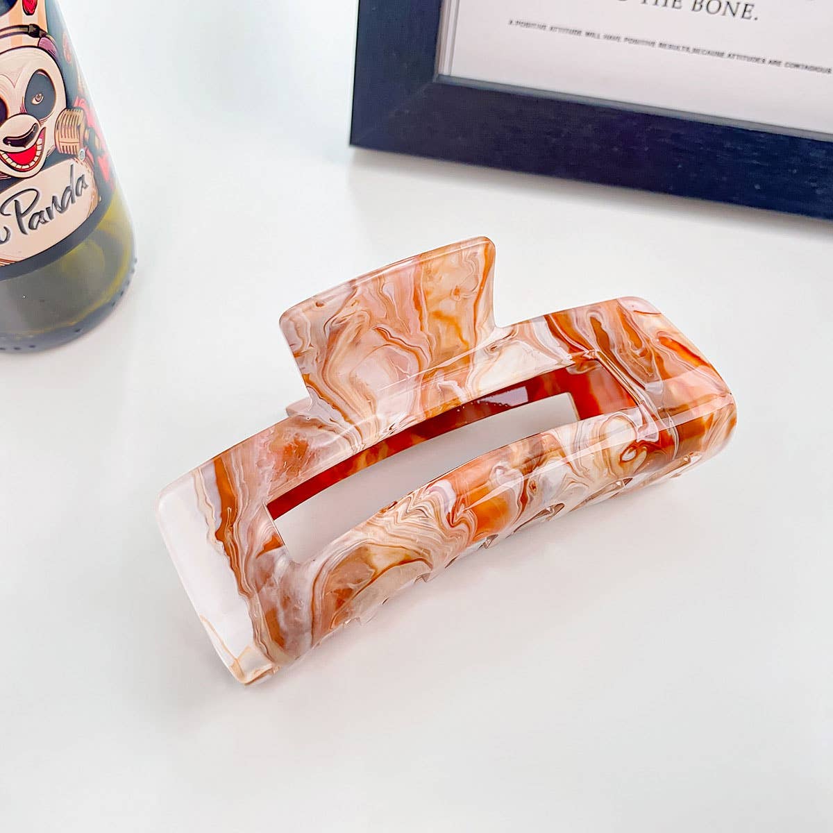 ACRYLIC INK HAIR CLAW LARGE HOLLOW SHARK CLIP_CWAHA0393