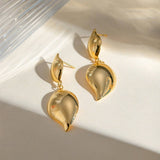 SIMPLE PETAL TEARDROP SHAPED POLISHED EARRINGS_CWAJE1794
